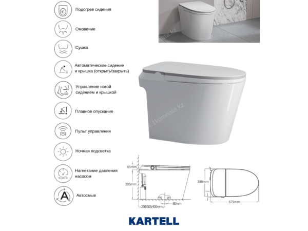 Умный унитаз-биде Kartell ZY-032-05 White — изображение 6