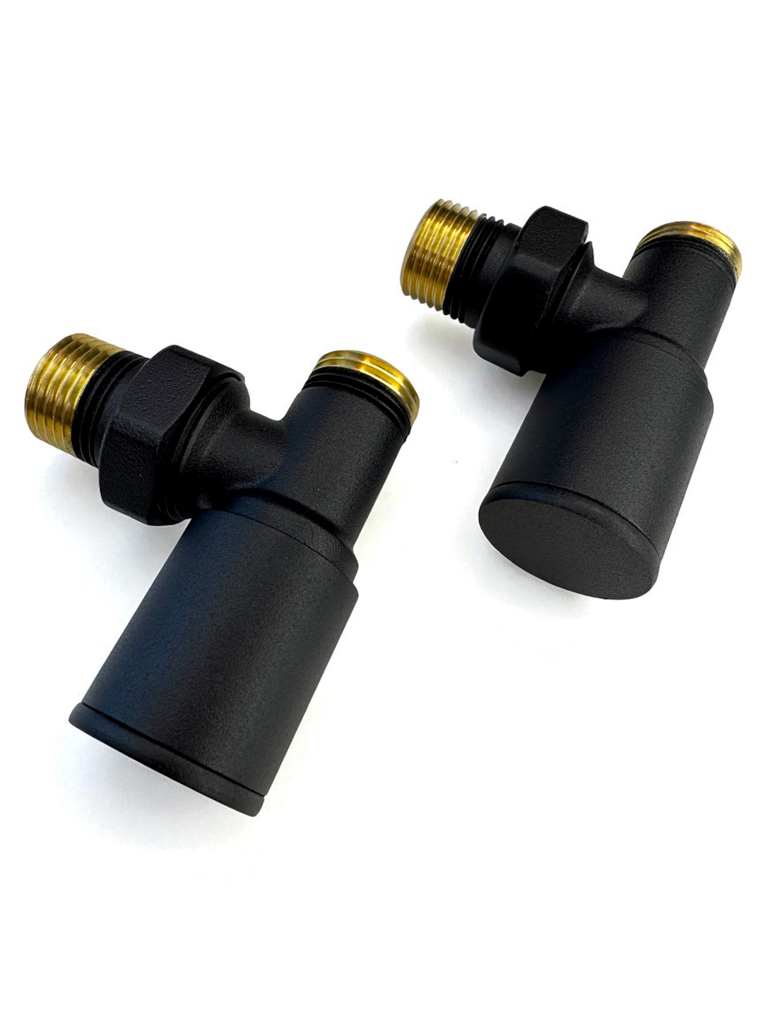 Краны для радиатора Brontego VL-12 1/2''x1/2'' нар.р./нар.р. Черный (Угловые) — изображение 3