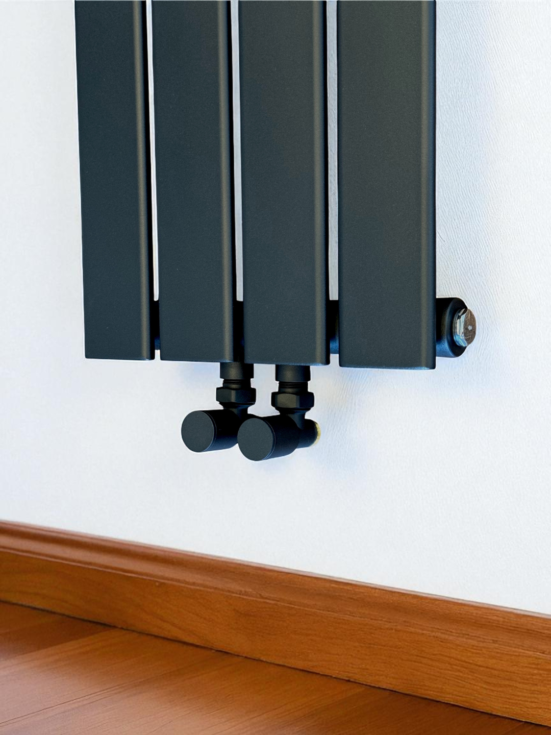 Краны для радиатора Brontego VL-12 1/2''x1/2'' нар.р./нар.р. Черный (Угловые) — изображение 6